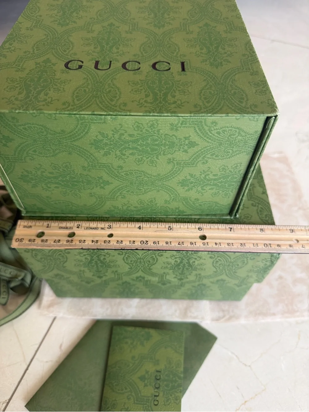 2 authentic Gucci Green Gift Box and Accessories Set